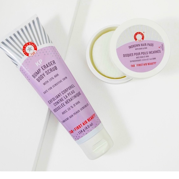 First Aid Beauty Ingrown Hair Pads & KP Bump Eraser Body Scrub Bundle - Picture 1 of 6
